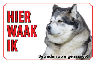 Waakbord Hond Alaska malamute