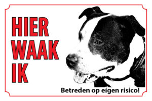 Waakbord Hond Amerikaanse Staffordshireterrier