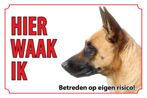 Waakbord Hond Belgische herder