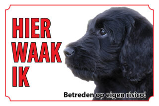 Waakbord Hond Labradoodle zwart