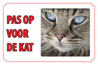 Waakbord Kat - Pas op voor de kat