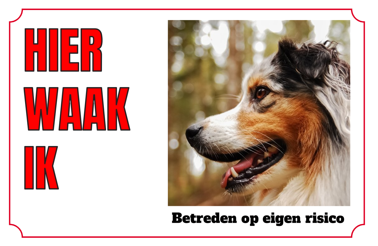 Voorbeeld waakbord 20x30 Liggend met eigen foto Voorbeeld waakbord 20x30 Liggend met eigen foto