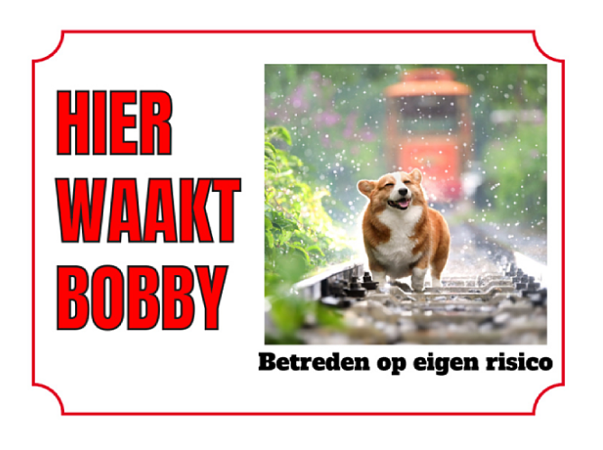 Waakbord 20x15cm Eigen Ontwerp Dibond