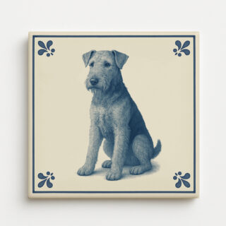 tegeltje 15x15cm Airedaleterrier voorkant