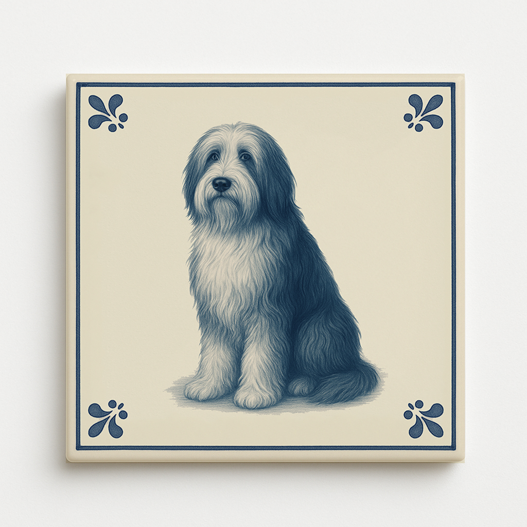 tegel_15x15_Bearded collie-tegeltje_voorkant