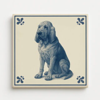 tegel_15x15_Bloedhond Sint-Hubertushond-tegeltje_voorkant