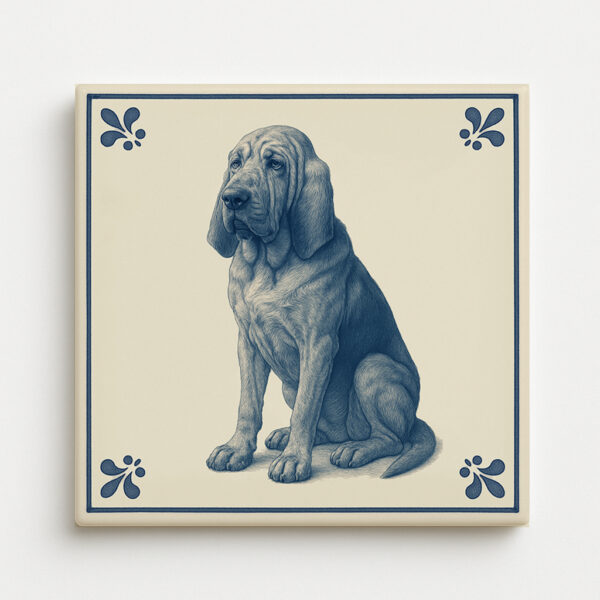 tegel_15x15_Bloedhond Sint-Hubertushond-tegeltje_voorkant