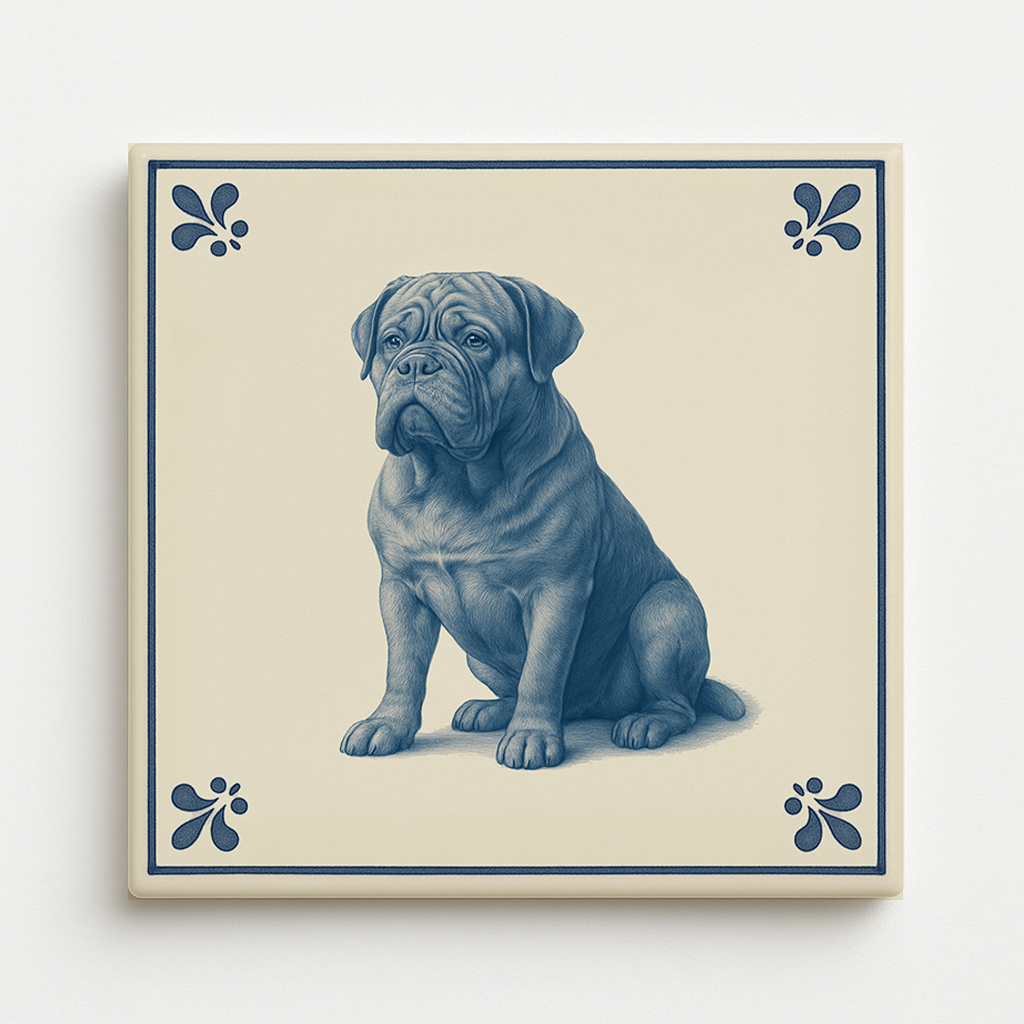 tegel_15x15_Bordeauxdog-tegeltje_voorkant
