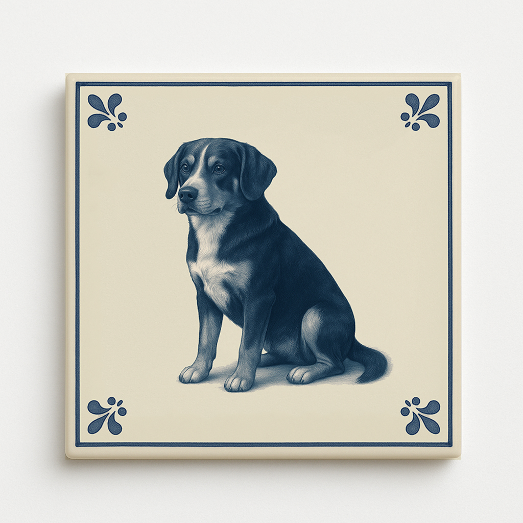 tegel_15x15_Entlebucher sennenhond-tegeltje_voorkant