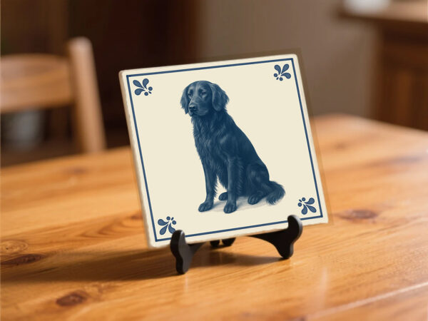 tegel_15x15_Flatcoated Retriever-tegeltje_preview_op_standaard