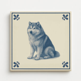 tegel_15x15_Groenlandse hond-tegeltje_voorkant