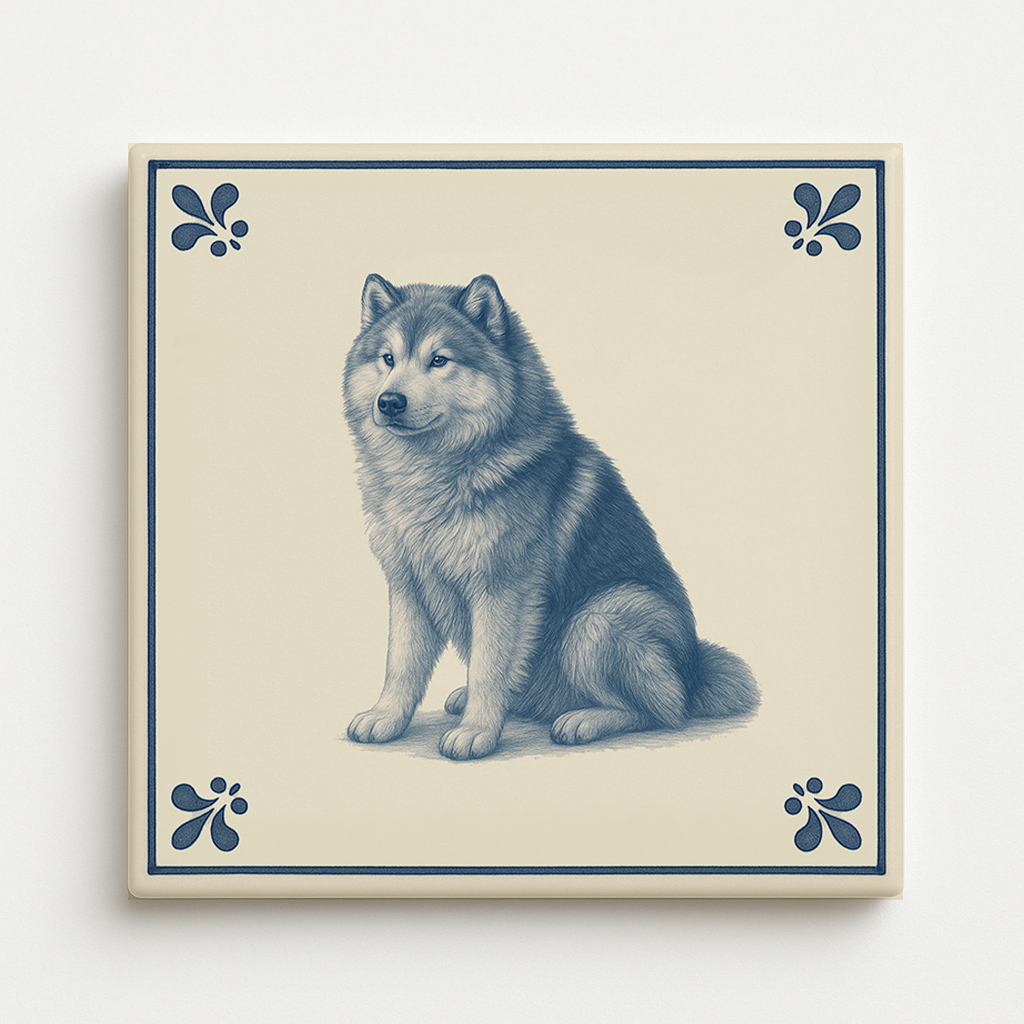 tegel_15x15_Groenlandse hond-tegeltje_voorkant