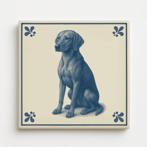 tegel_15x15_Hongaarse Vizsla-tegeltje_voorkant