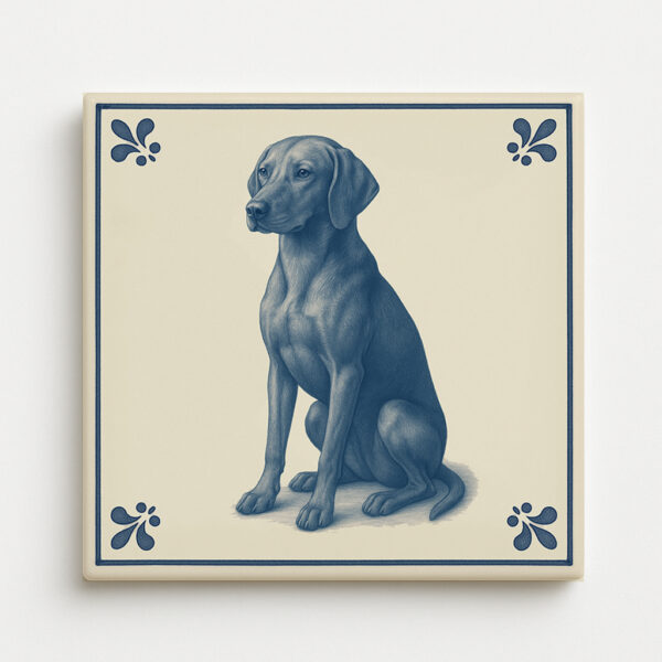 tegel_15x15_Hongaarse Vizsla-tegeltje_voorkant