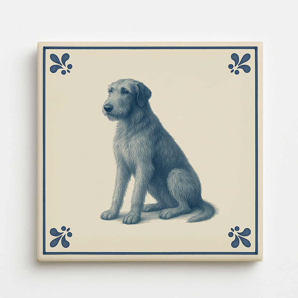 tegel_15x15_Ierse wolfhond-tegeltje_voorkant