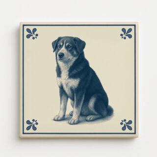 tegel_15x15_Karelische berenhond-tegeltje_voorkant