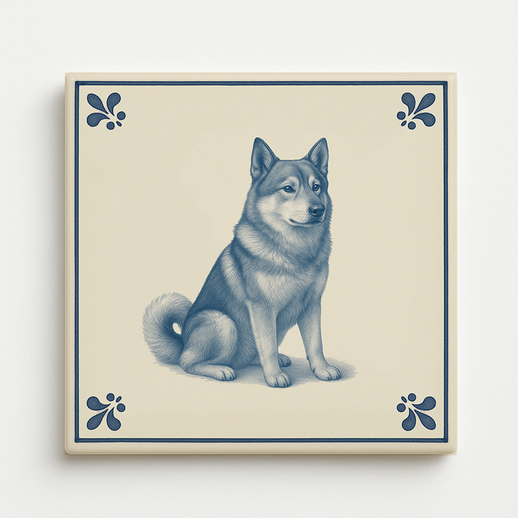 tegel_15x15_Swedish Elk Hund-tegeltje_voorkant